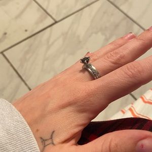 Black wedding band, 2 pieces